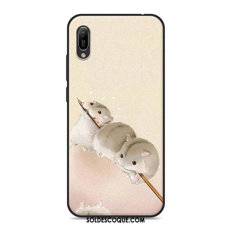 Coque Huawei Y6 2019 Silicone Téléphone Portable Fluide Doux Rose Dessin Animé France