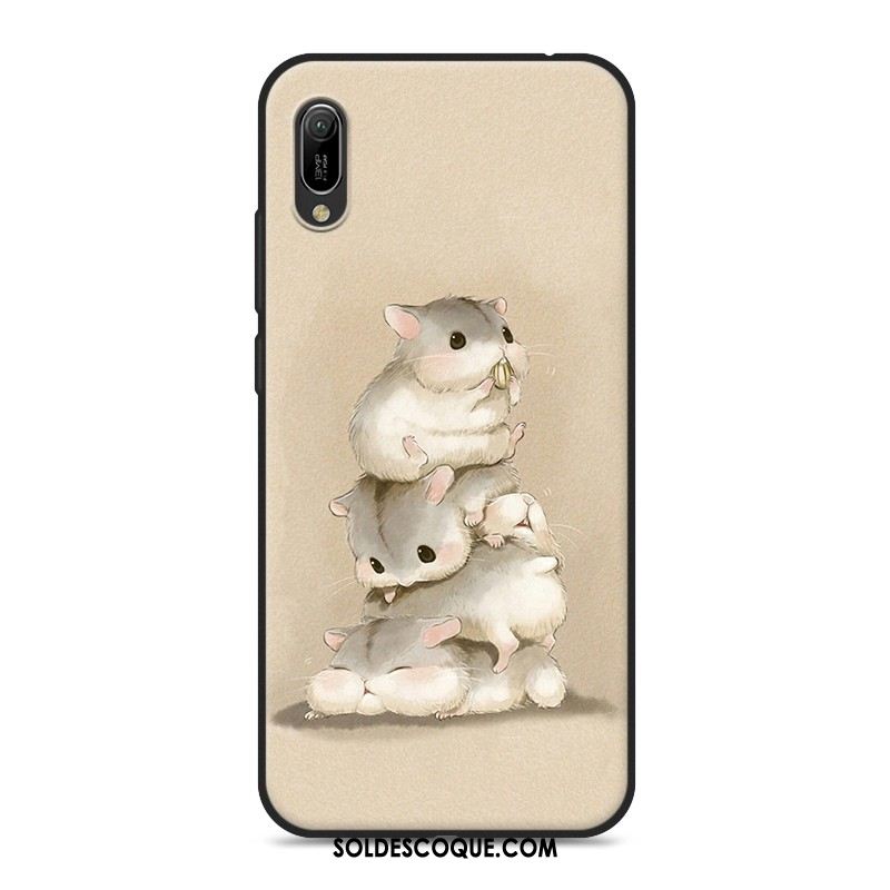 Coque Huawei Y6 2019 Silicone Téléphone Portable Fluide Doux Rose Dessin Animé France