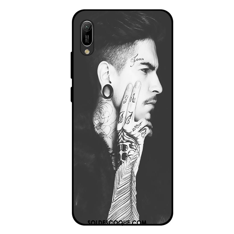 Coque Huawei Y6 2019 Tendance Gris Mode Fluide Doux Personnalité Pas Cher