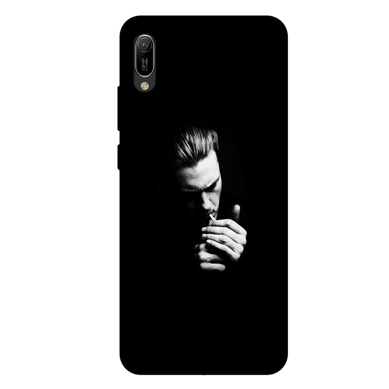 Coque Huawei Y6 2019 Tendance Gris Mode Fluide Doux Personnalité Pas Cher