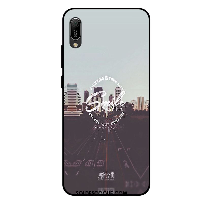 Coque Huawei Y6 2019 Tendance Gris Mode Fluide Doux Personnalité Pas Cher