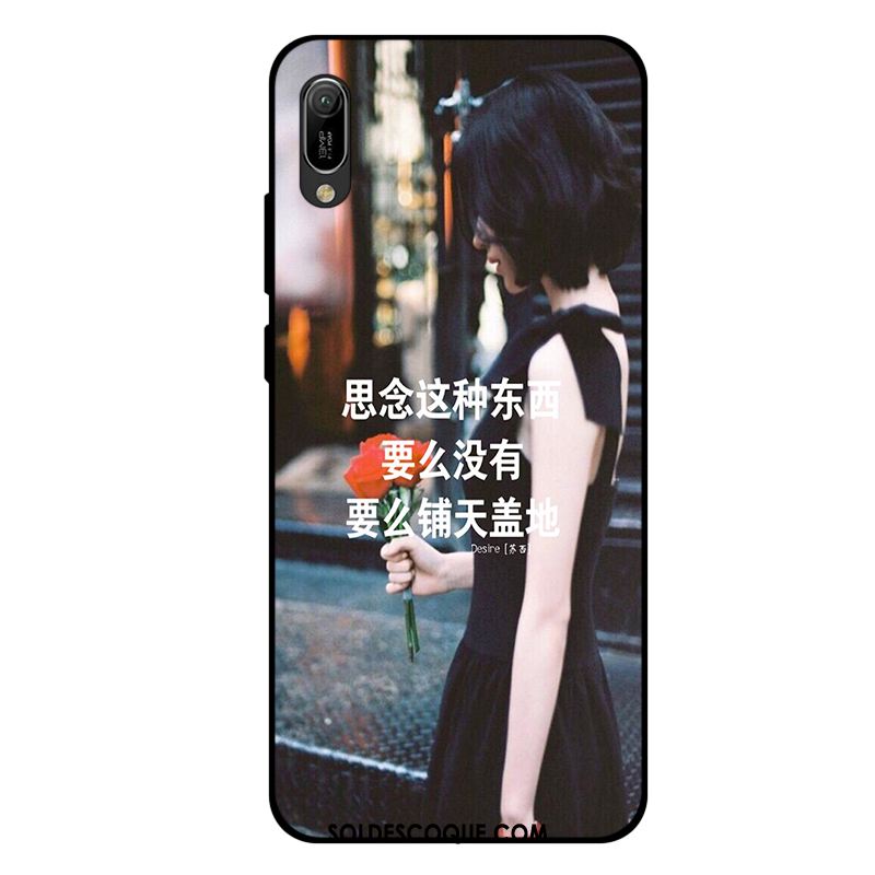 Coque Huawei Y6 2019 Tendance Gris Mode Fluide Doux Personnalité Pas Cher