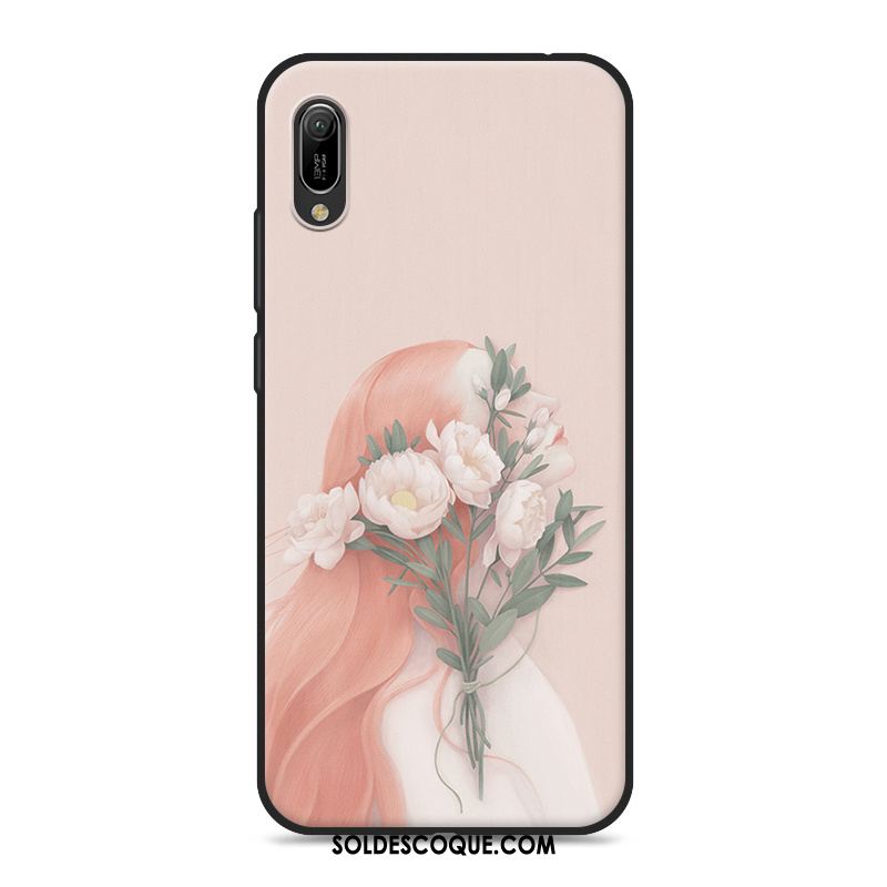 Coque Huawei Y6 2019 Téléphone Portable Bleu Art Petit Frais Pas Cher