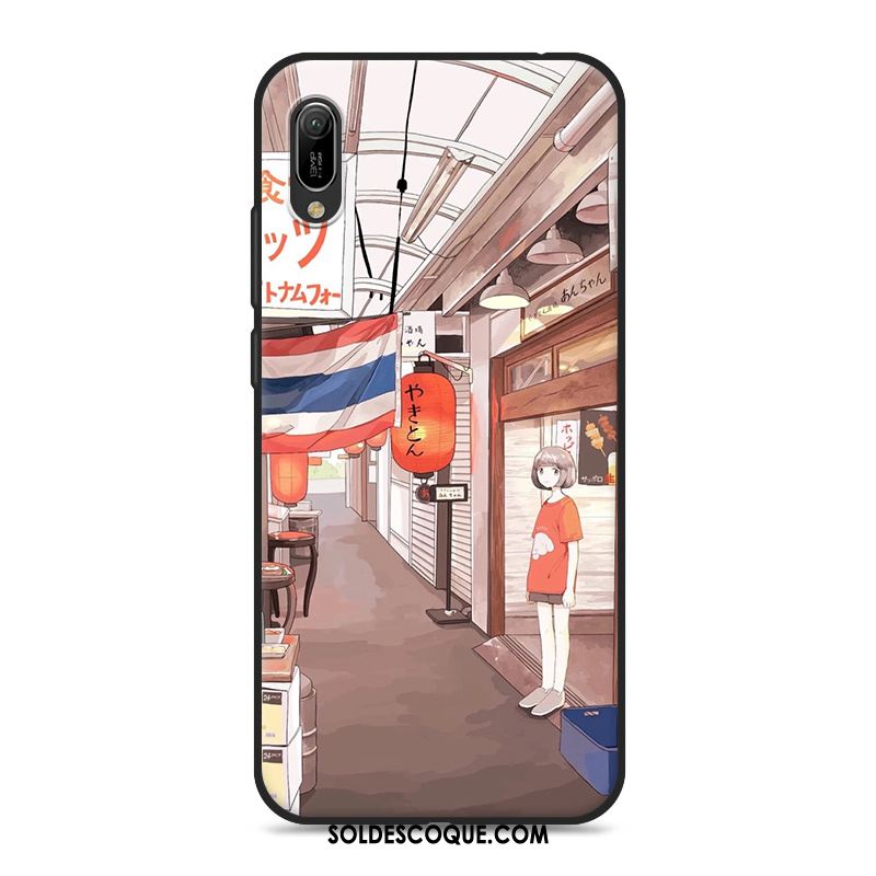 Coque Huawei Y6 2019 Téléphone Portable Bleu Art Petit Frais Pas Cher