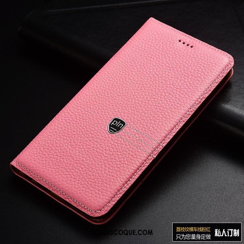 Coque Huawei Y6 2019 Téléphone Portable Cuir Étui En Cuir Cuir Véritable Rose France