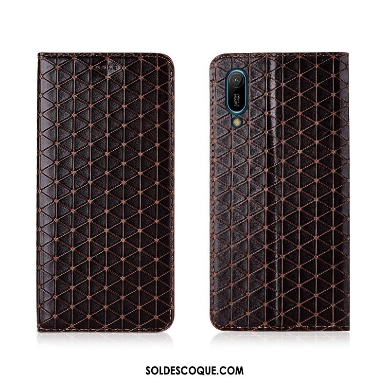 Coque Huawei Y6 2019 Téléphone Portable Plaid Étui En Cuir Silicone Nouveau En Ligne