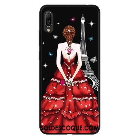 Coque Huawei Y6 2019 Évasé Fluide Doux Délavé En Daim Téléphone Portable Dessin Animé France