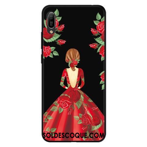 Coque Huawei Y6 2019 Évasé Fluide Doux Délavé En Daim Téléphone Portable Dessin Animé France