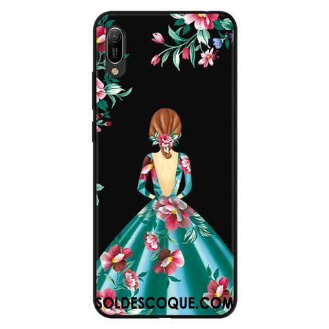 Coque Huawei Y6 2019 Évasé Fluide Doux Délavé En Daim Téléphone Portable Dessin Animé France