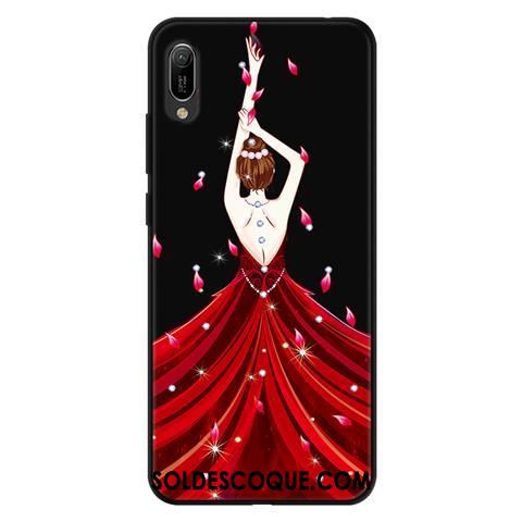 Coque Huawei Y6 2019 Évasé Fluide Doux Délavé En Daim Téléphone Portable Dessin Animé France