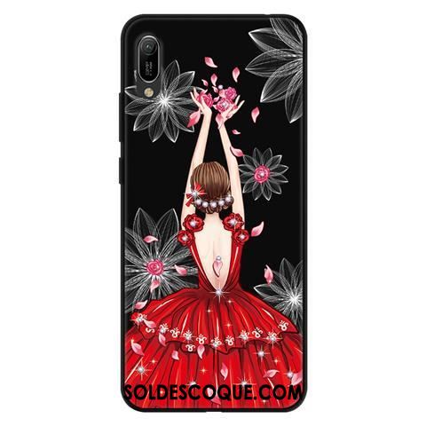 Coque Huawei Y6 2019 Évasé Fluide Doux Délavé En Daim Téléphone Portable Dessin Animé France