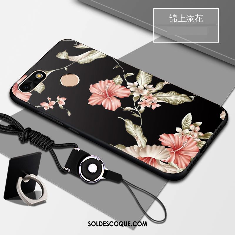 Coque Huawei Y6 Pro 2017 Blanc Personnalité Téléphone Portable Noir Support Pas Cher