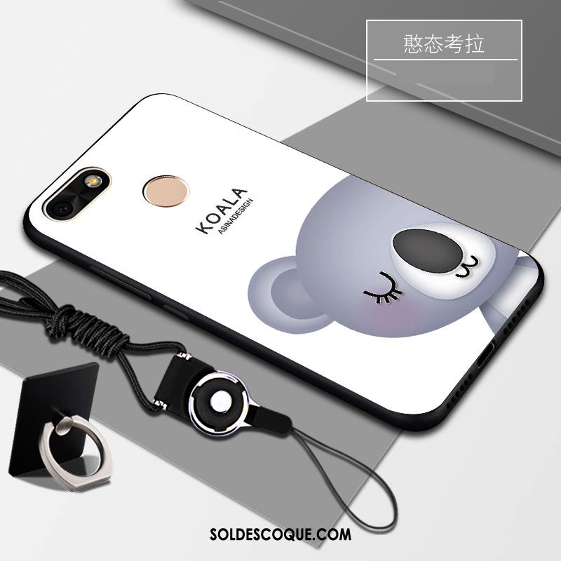Coque Huawei Y6 Pro 2017 Blanc Personnalité Téléphone Portable Noir Support Pas Cher