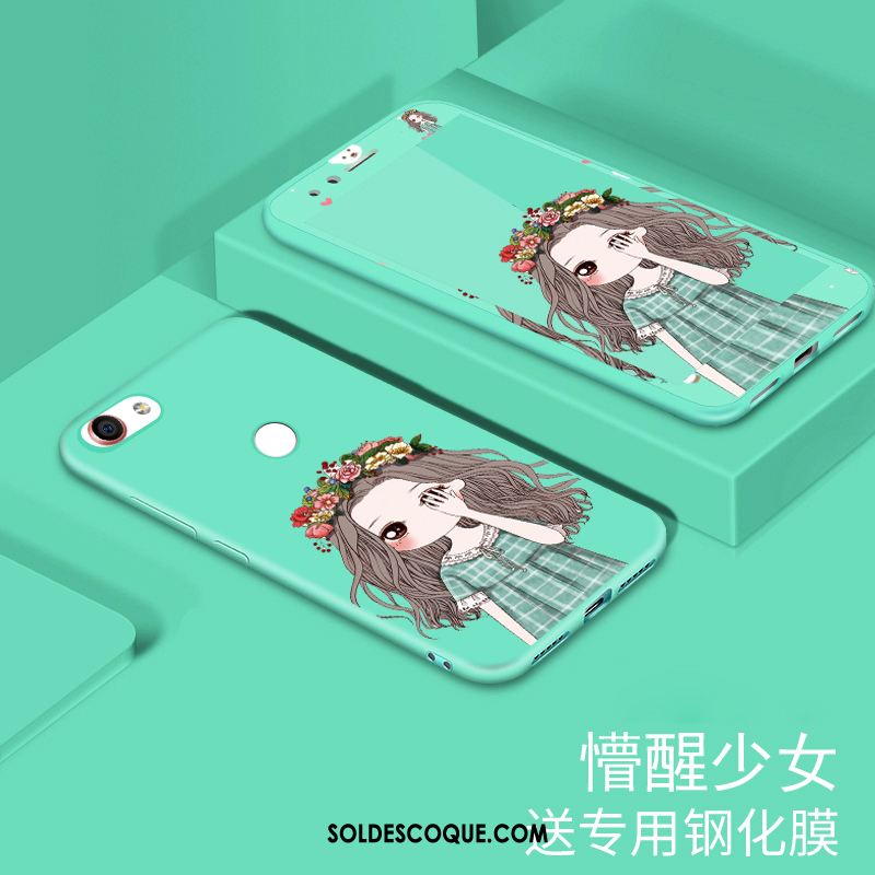 Coque Huawei Y6 Pro 2017 Charmant Fluide Doux Tempérer Vert Dessin Animé Pas Cher