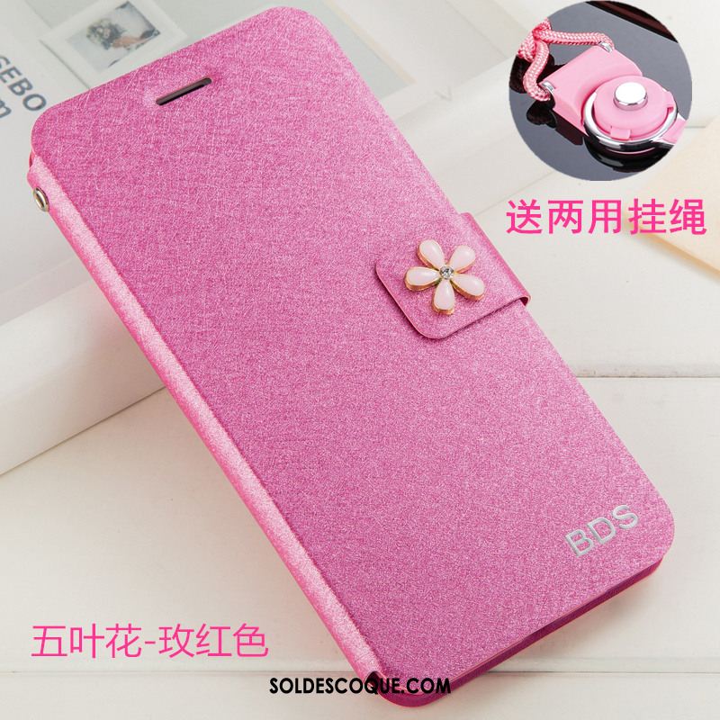 Coque Huawei Y6 Pro 2017 Clamshell Téléphone Portable Ornements Suspendus Étui En Cuir Rose Soldes