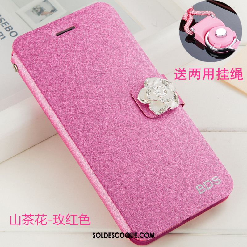 Coque Huawei Y6 Pro 2017 Clamshell Téléphone Portable Ornements Suspendus Étui En Cuir Rose Soldes