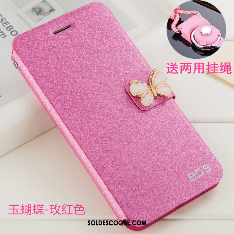 Coque Huawei Y6 Pro 2017 Clamshell Téléphone Portable Ornements Suspendus Étui En Cuir Rose Soldes