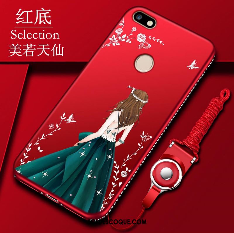 Coque Huawei Y6 Pro 2017 Fluide Doux Rouge Protection Étui Tout Compris Housse Pas Cher