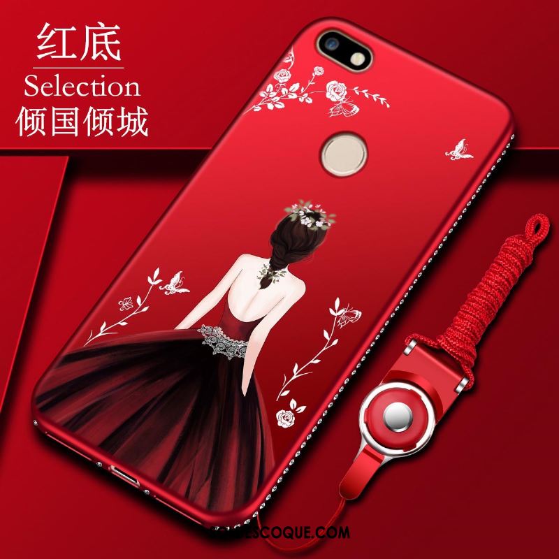 Coque Huawei Y6 Pro 2017 Fluide Doux Rouge Protection Étui Tout Compris Housse Pas Cher