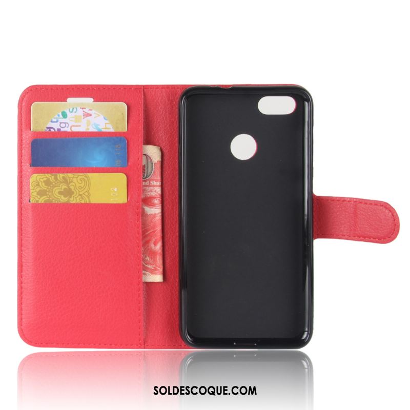 Coque Huawei Y6 Pro 2017 Incassable Protection Rose Rouge Étui En Cuir En Ligne