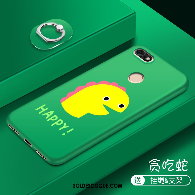 Coque Huawei Y6 Pro 2017 Multicolore Dessin Animé Fluide Doux Vert Téléphone Portable Pas Cher