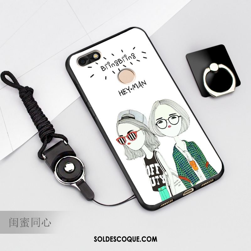 Coque Huawei Y6 Pro 2017 Protection Dessin Animé Bleu Téléphone Portable Pas Cher