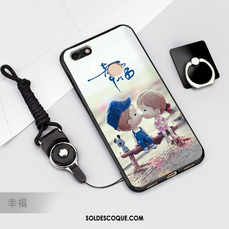 Coque Huawei Y6 Pro 2017 Protection Dessin Animé Bleu Téléphone Portable Pas Cher