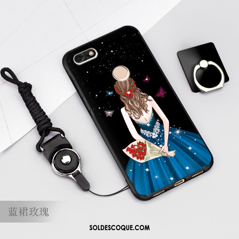 Coque Huawei Y6 Pro 2017 Protection Dessin Animé Bleu Téléphone Portable Pas Cher