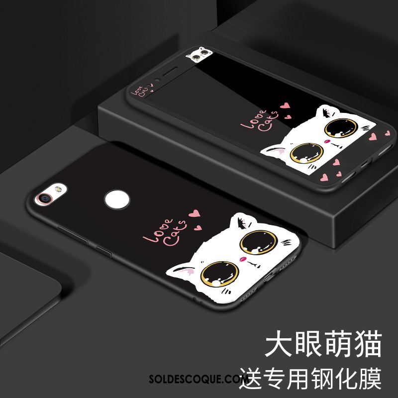 Coque Huawei Y6 Pro 2017 Téléphone Portable Fluide Doux Noir Membrane Tempérer Pas Cher