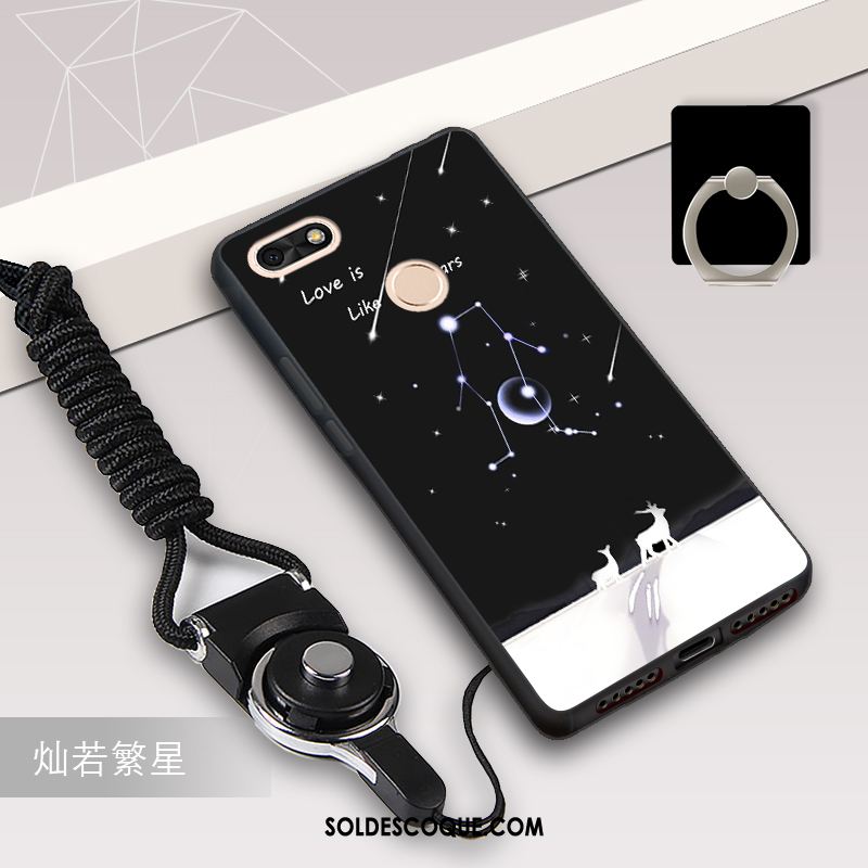 Coque Huawei Y6 Pro 2017 Téléphone Portable Noir Blanc Fluide Doux Personnalité Pas Cher