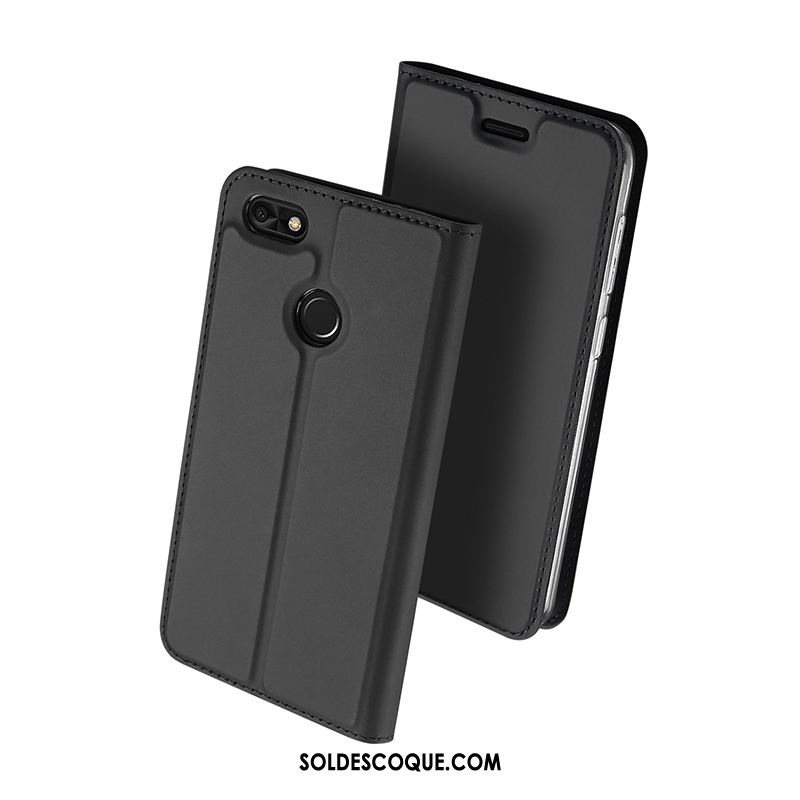 Coque Huawei Y6 Pro 2017 Téléphone Portable Protection Noir Étui Étui En Cuir Soldes
