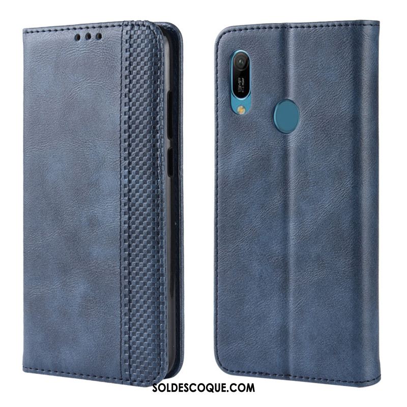 Coque Huawei Y6s Boucle Magnétique Téléphone Portable Noir Protection Étui Pas Cher