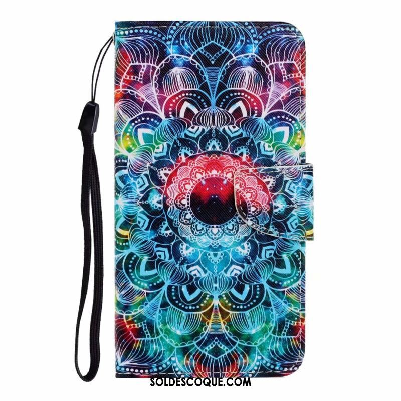 Coque Huawei Y6s Chat Bleu Dessin Animé Protection Carte Pas Cher