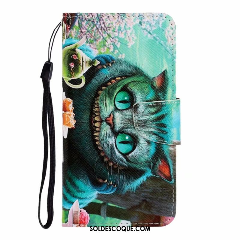 Coque Huawei Y6s Chat Bleu Dessin Animé Protection Carte Pas Cher