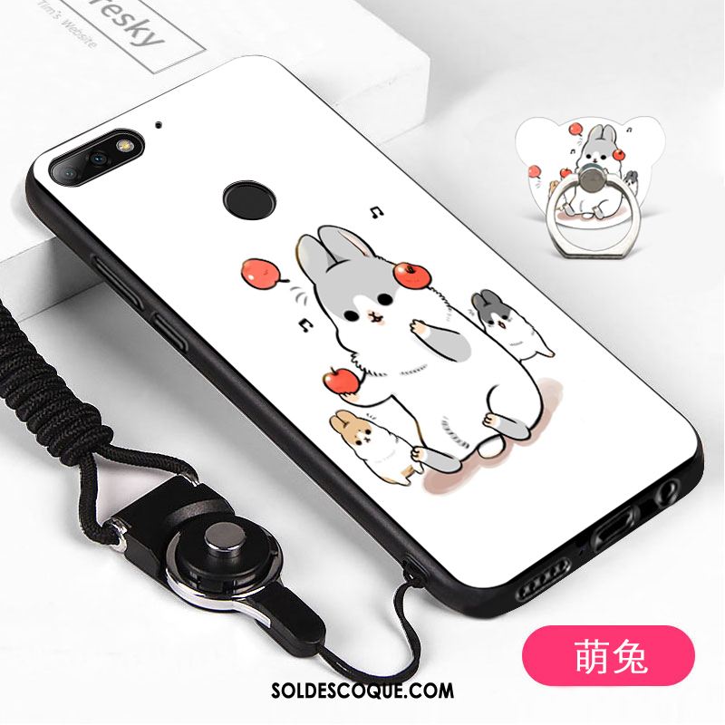 Coque Huawei Y7 2018 Blanc Téléphone Portable Ornements Suspendus Étui Soldes