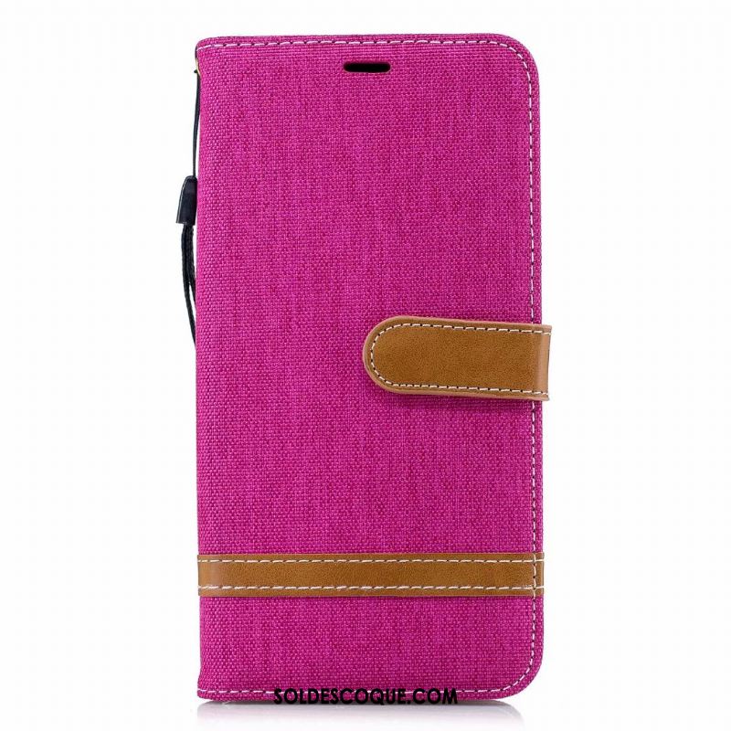 Coque Huawei Y7 2018 Couture Couleurs Téléphone Portable Denim Étui En Cuir Tout Compris En Vente