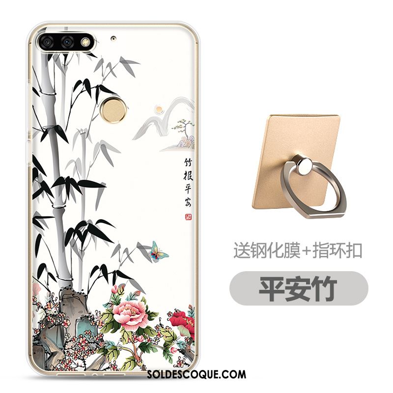 Coque Huawei Y7 2018 Dessin Animé Tempérer Fluide Doux Téléphone Portable Membrane Pas Cher