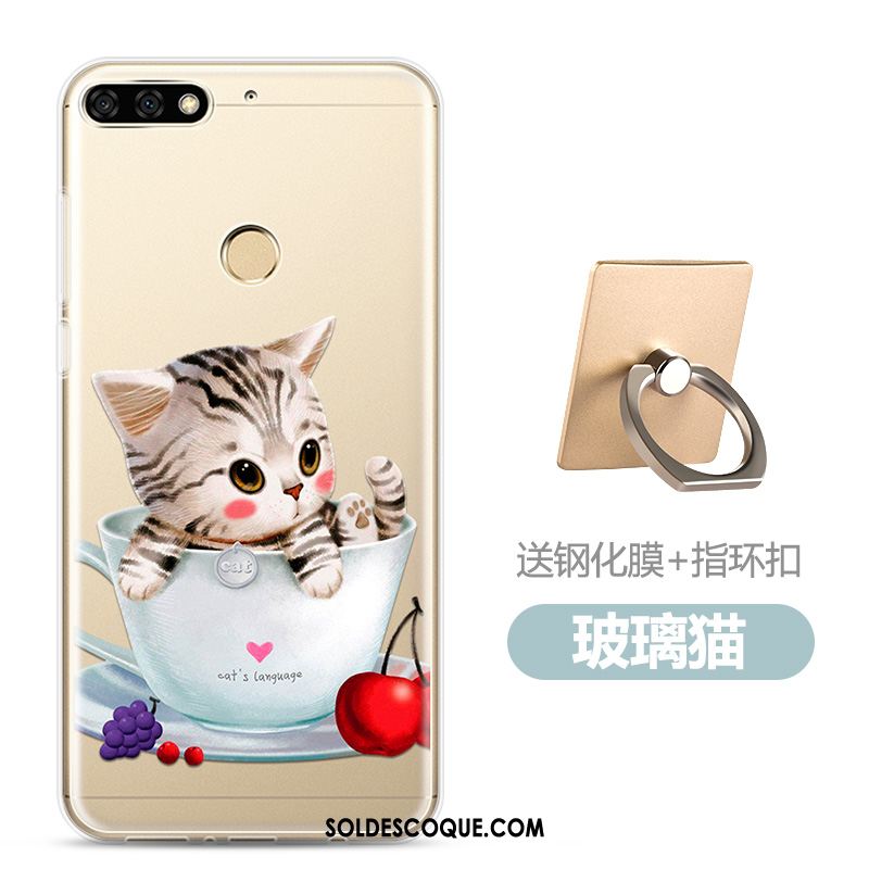 Coque Huawei Y7 2018 Dessin Animé Tempérer Fluide Doux Téléphone Portable Membrane Pas Cher