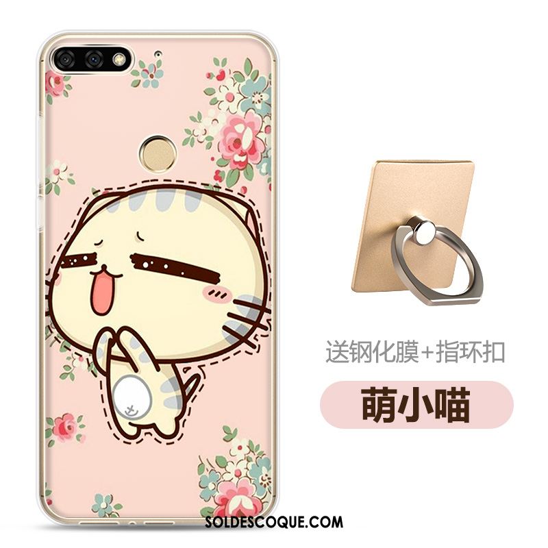 Coque Huawei Y7 2018 Dessin Animé Tempérer Fluide Doux Téléphone Portable Membrane Pas Cher