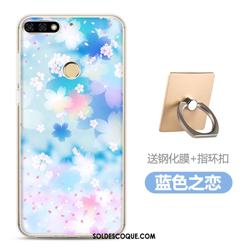 Coque Huawei Y7 2018 Dessin Animé Tempérer Fluide Doux Téléphone Portable Membrane Pas Cher