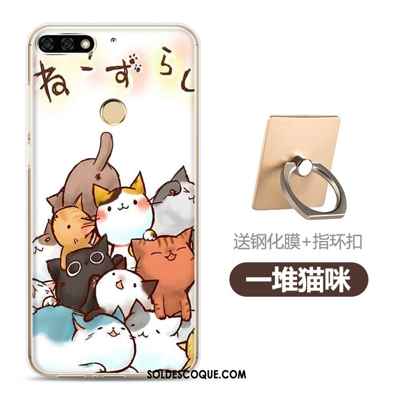 Coque Huawei Y7 2018 Dessin Animé Tempérer Fluide Doux Téléphone Portable Membrane Pas Cher