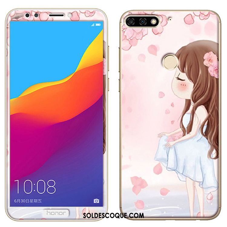 Coque Huawei Y7 2018 Dessin Animé Vert Membrane Téléphone Portable Fluide Doux France