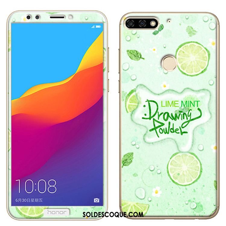 Coque Huawei Y7 2018 Dessin Animé Vert Membrane Téléphone Portable Fluide Doux France