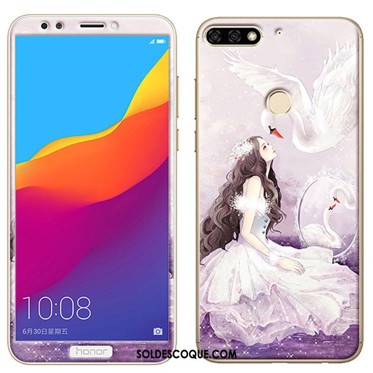 Coque Huawei Y7 2018 Dessin Animé Vert Membrane Téléphone Portable Fluide Doux France