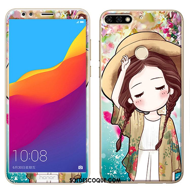 Coque Huawei Y7 2018 Dessin Animé Vert Membrane Téléphone Portable Fluide Doux France