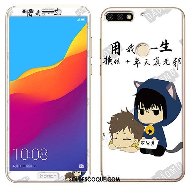 Coque Huawei Y7 2018 Dessin Animé Vert Membrane Téléphone Portable Fluide Doux France