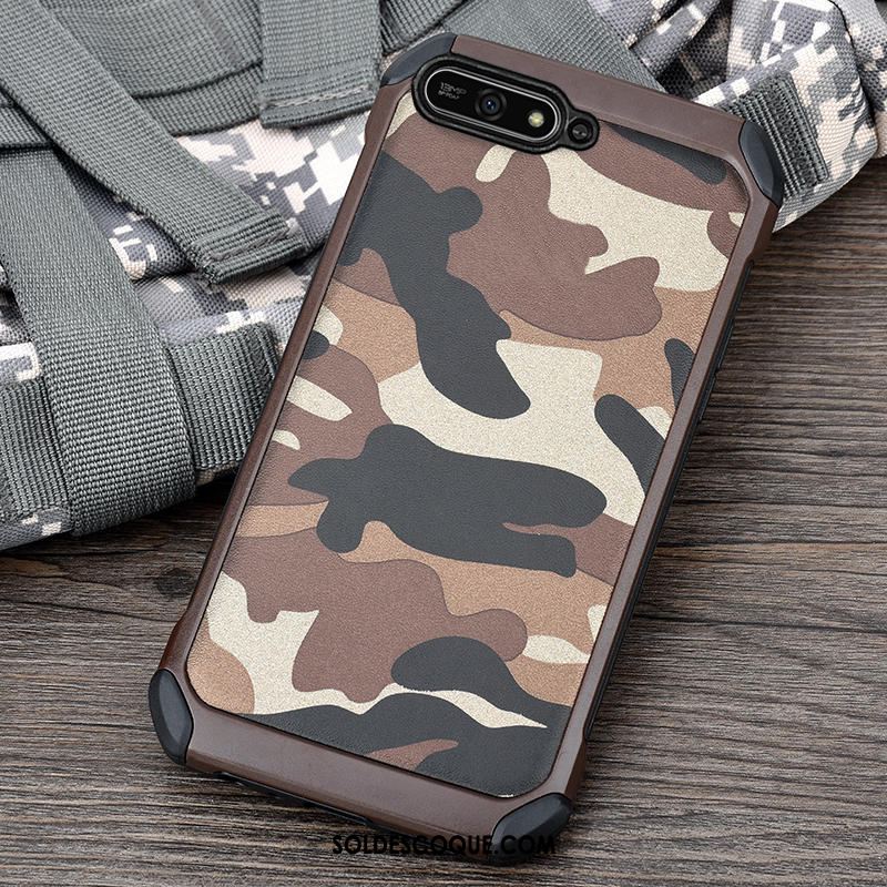 Coque Huawei Y7 2018 Incassable Camouflage Vert Étui Téléphone Portable En Vente