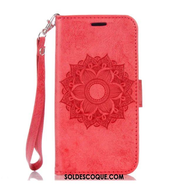 Coque Huawei Y7 2018 Incassable Fleur Étoile Pu Cuir Or Soldes