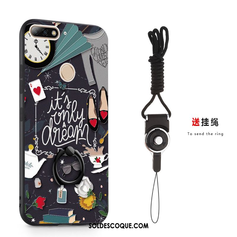 Coque Huawei Y7 2018 Incassable Téléphone Portable Tout Compris Étui Anneau Pas Cher