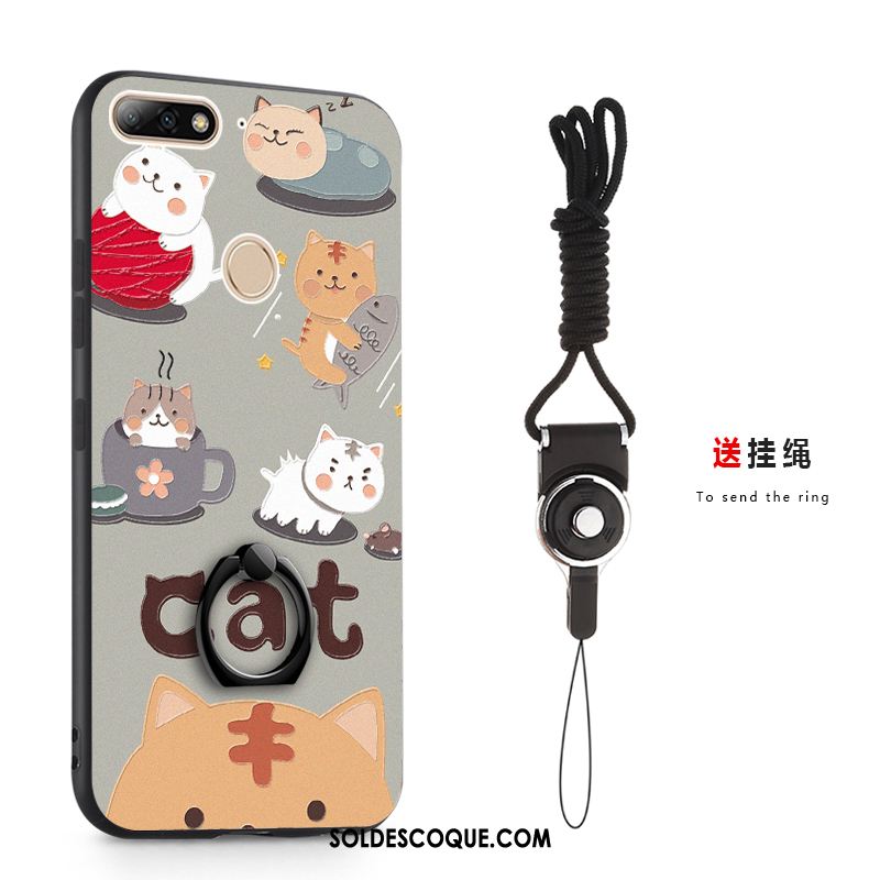 Coque Huawei Y7 2018 Incassable Téléphone Portable Tout Compris Étui Anneau Pas Cher